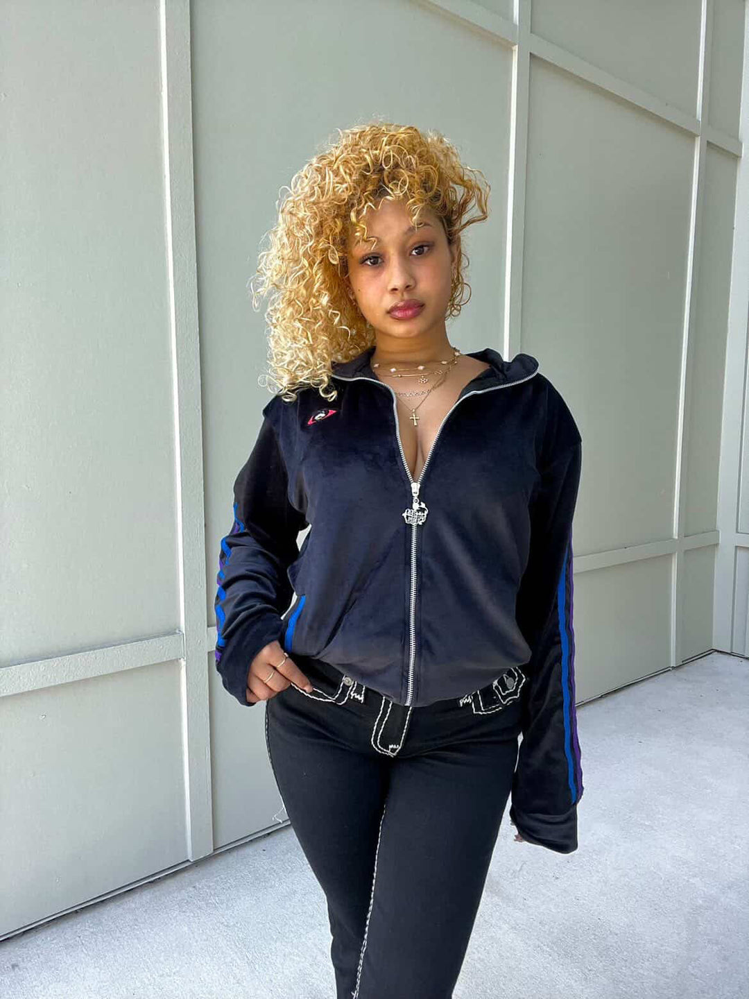 Royal Velour Track Jacket